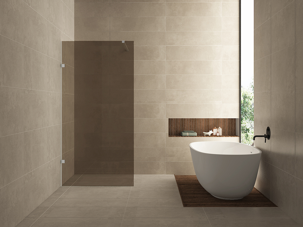 Less inloopdouche 1000 x 2000 x 8 mm nano vintage brons glas/geborsteld staal