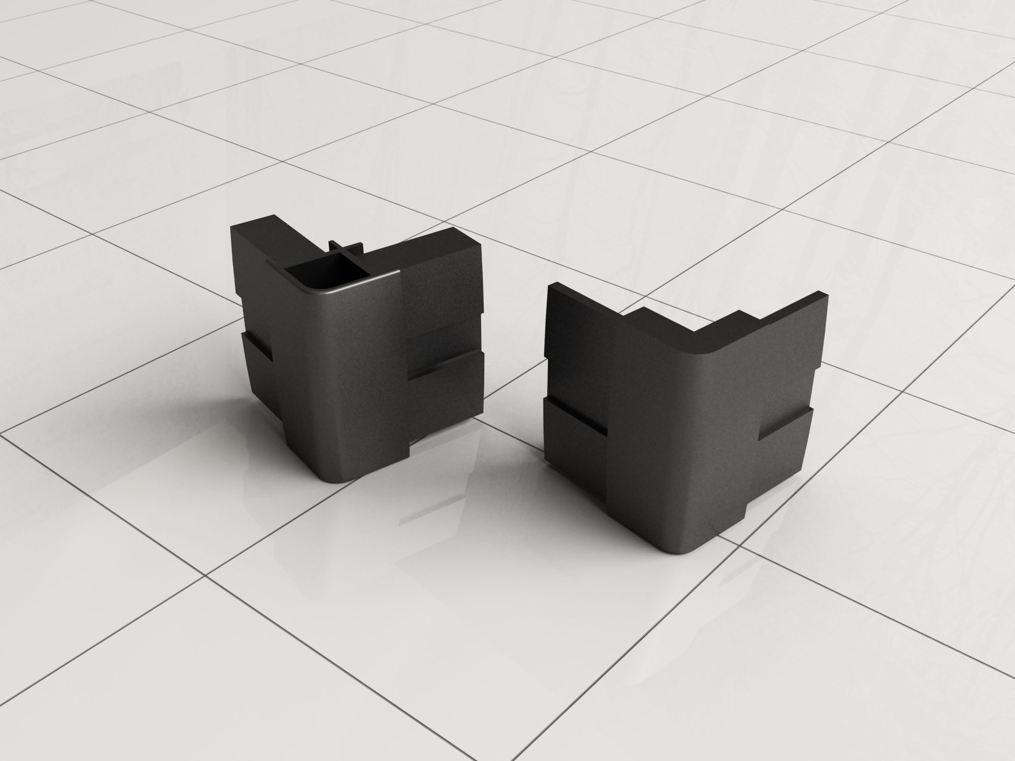 Hoekbevestiging voor Skyline cabine zwart