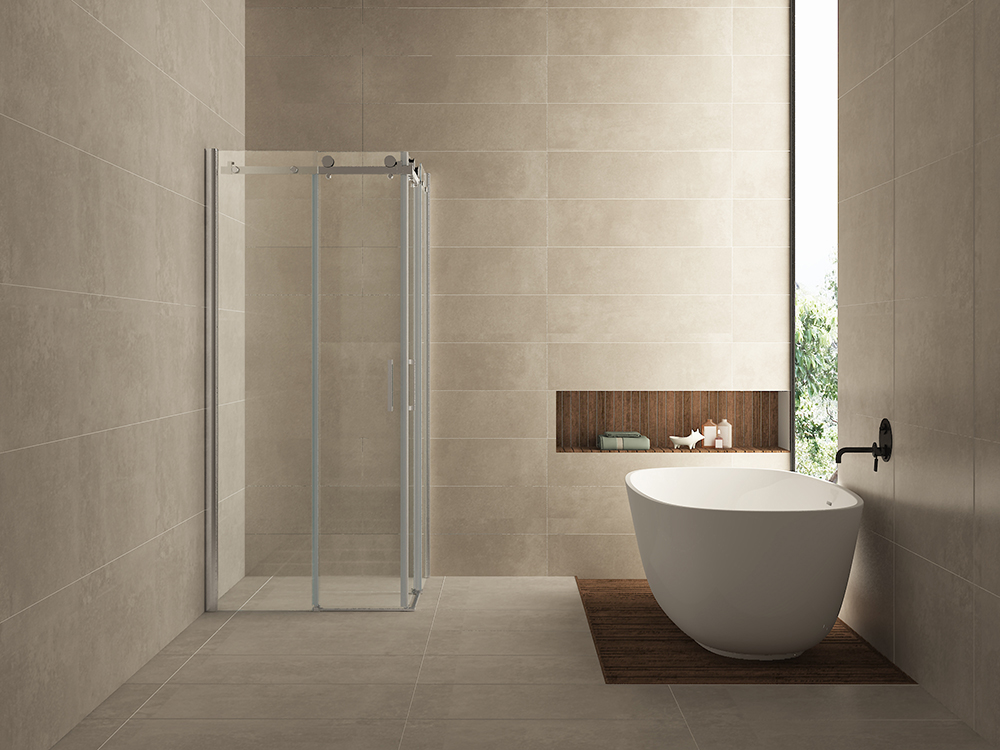 Entra hoekinstap cabine met 2 schuifdeuren 900 x 900 x 2000 x 8 mm nano helder glas/chroom