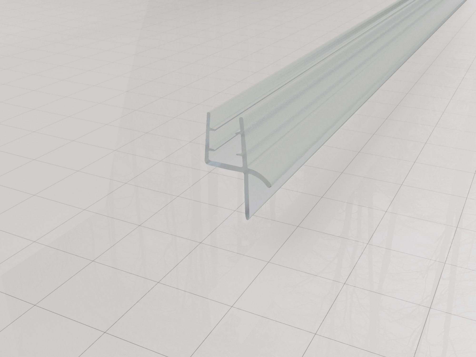 Type 2 rubberen waterkering 200 x 0,5 cm transparant