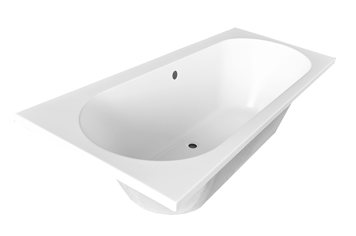 Portus RD inbouw duo ligbad 180x80x49 cm mat wit