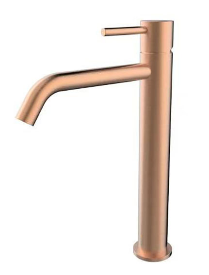 Style XL wastafelkraan hoog geborsteld koper PVD