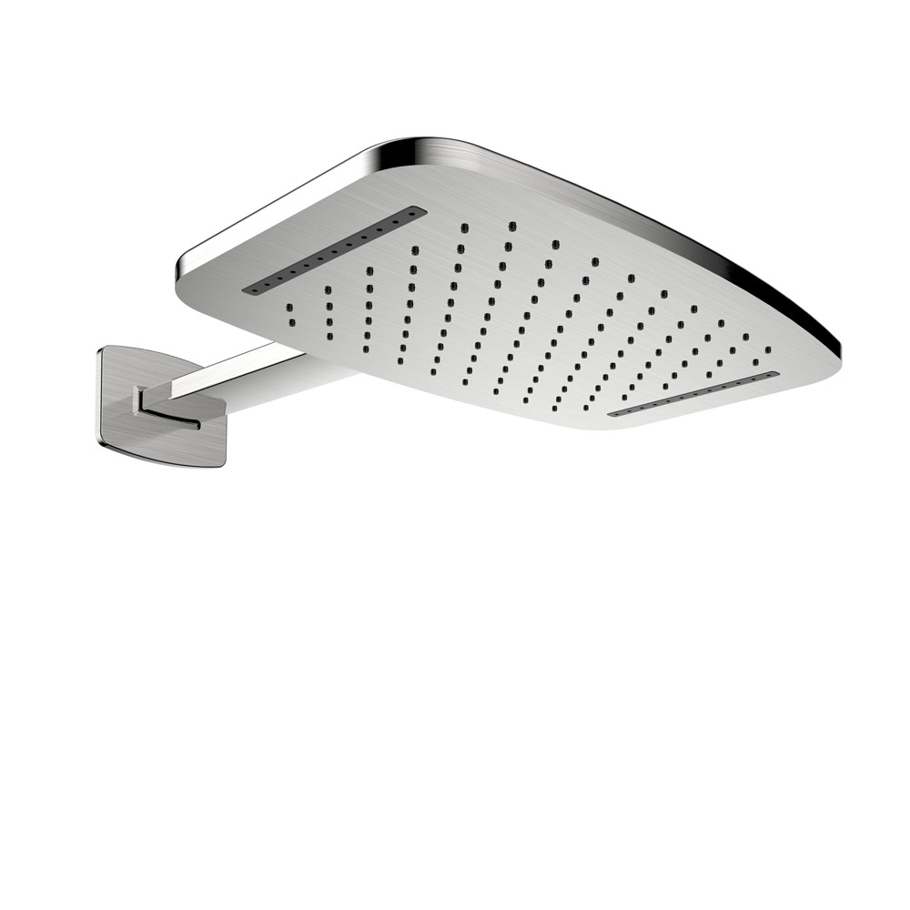 Waterval hoofddouche met doucheram 40 x 25 cm geborsteld staal PVD