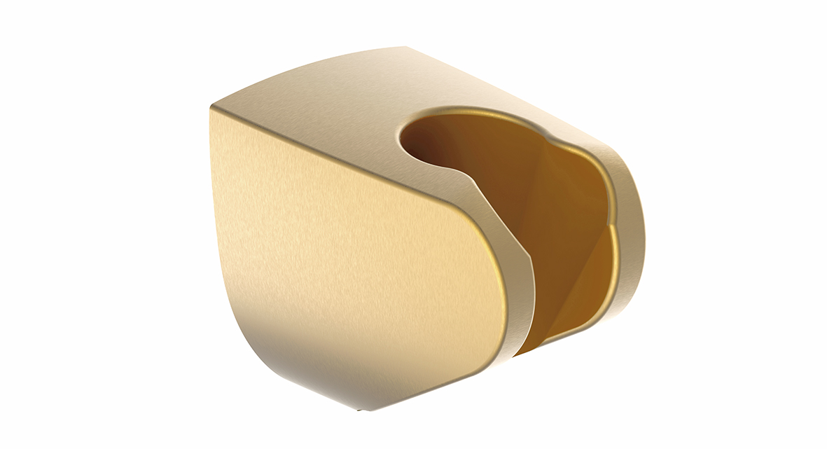 UniMatch wandhanddouchehouder kunststof geborsteld messing PVD