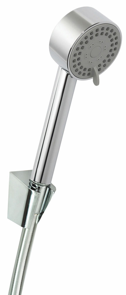 UniMatch Cadans handdoucheset met handdouche 3 standen  8 cm, doucheslang en wandhouder kantelbaar chroom