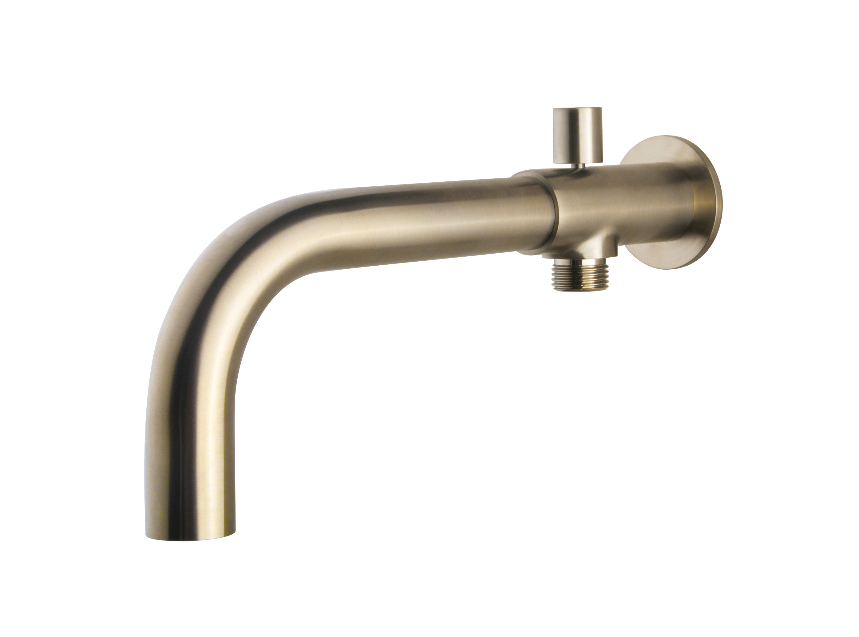 inbouw-baduitloop met omstel rond 23cm geborsteld staal PVD