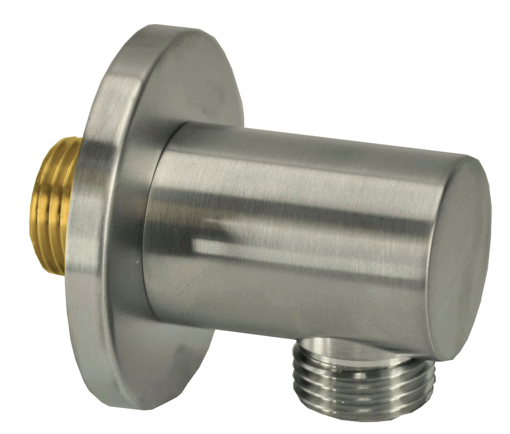 UniMatch wandaansluitbocht rond 1/2" geborsteld staal PVD