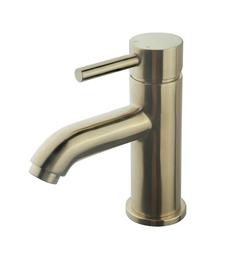 Caral Cadans wastafelkraan laag geborsteld messing PVD