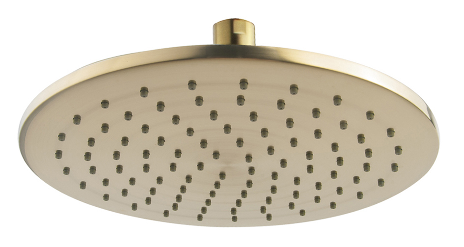 UniMatch hoofddouche rond 25 x 0,8 cm geborsteld messing PVD