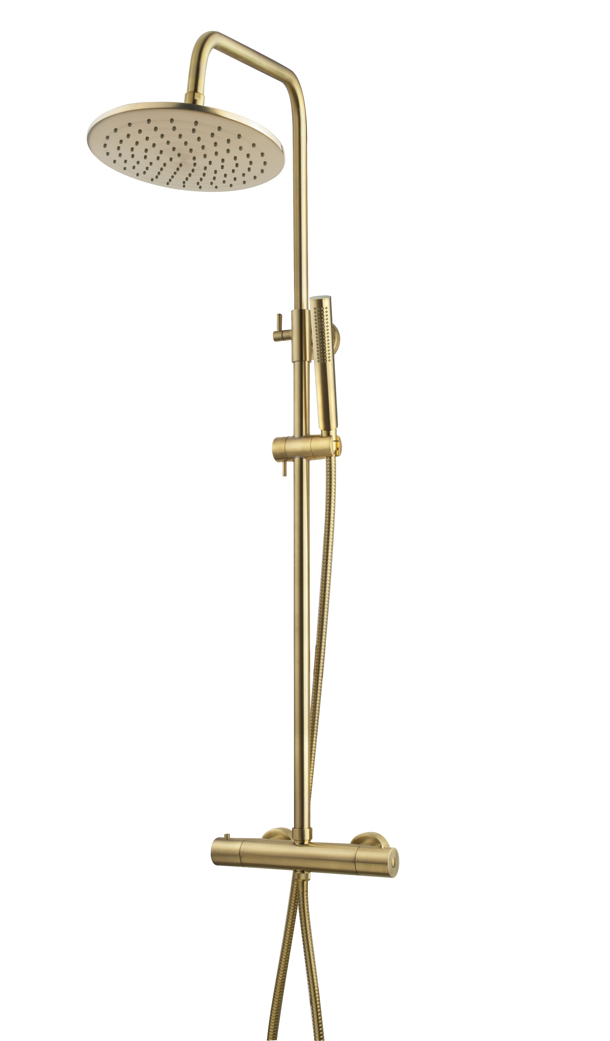 Caral thermostatische regendoucheset opbouw geborsteld messing PVD