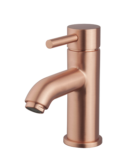 Caral Cadans wastafelkraan laag geborsteld koper