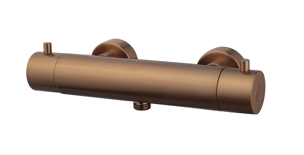 Caral Cool Touch thermostatische douchemengkraan geborsteld brons koper PVD