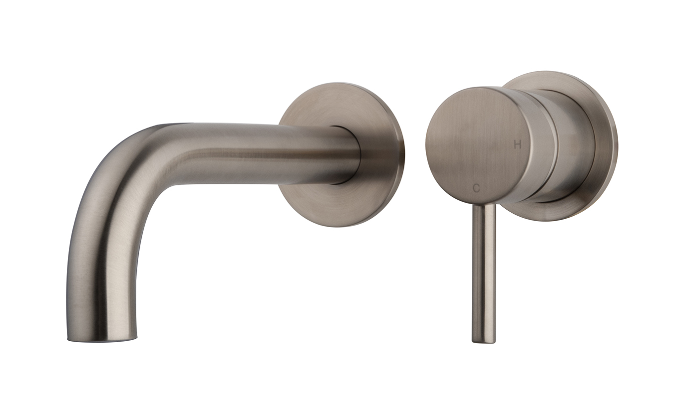 Caral afbouwdeel eenhendel wastafelkraan met coldstart geborsteld staal PVD