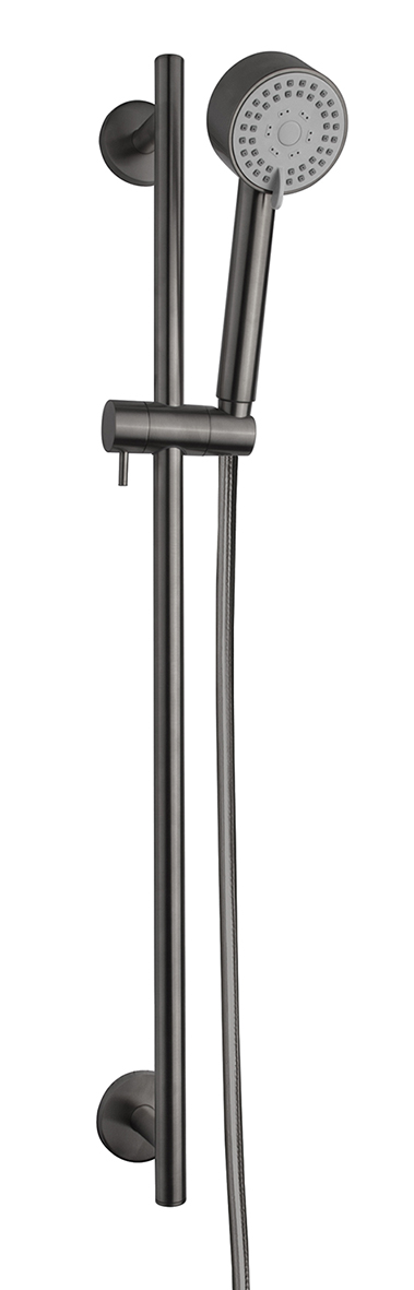 UniMatch Cadans glijstangset compleet met handdouche 3 standen 8 cm gunmetal PVD