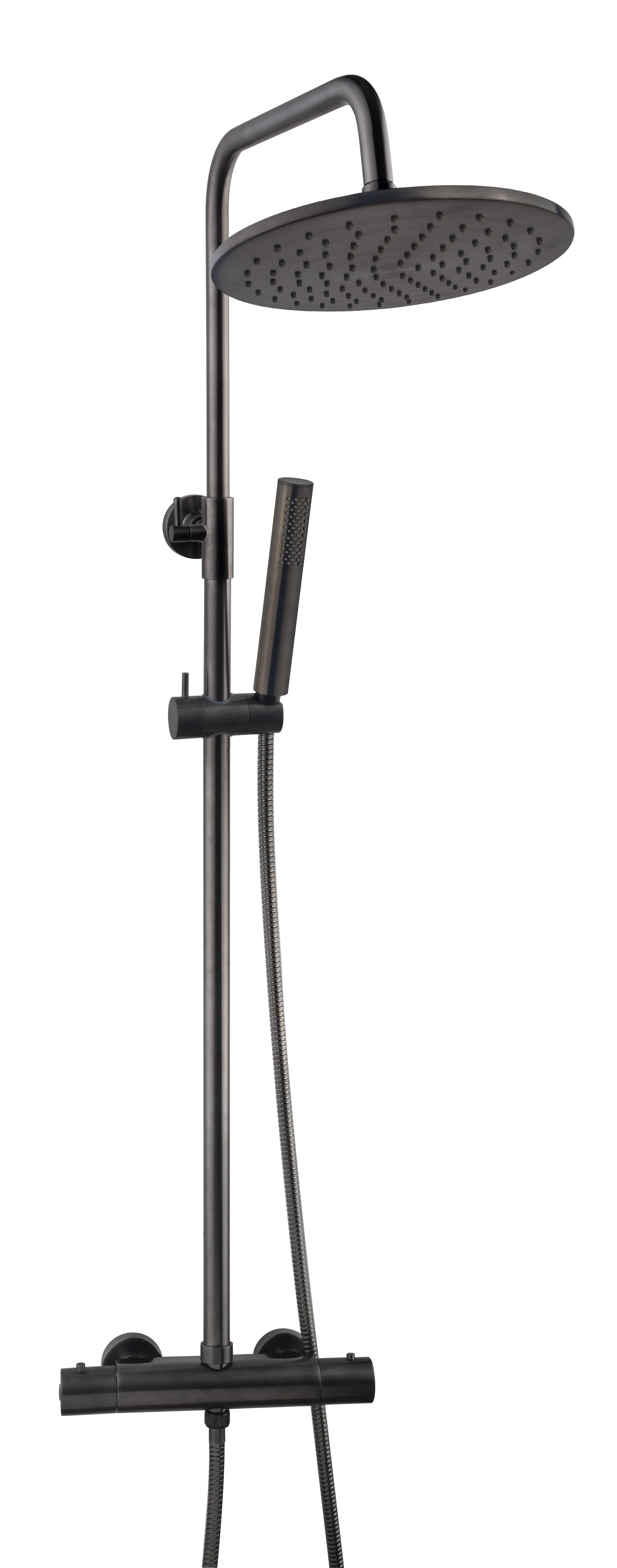 Caral thermostatische regendoucheset opbouw gunmetal PVD