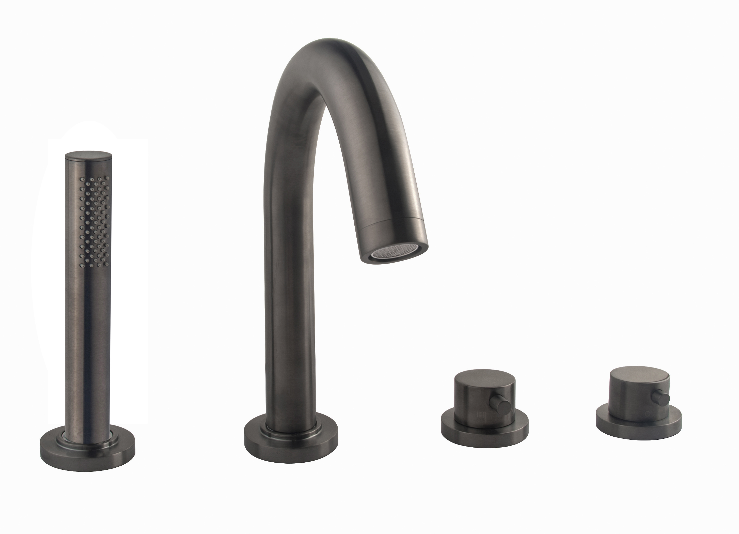 Caral afbouwdeel badrandthermostaat 4-gats gunmetal PVD