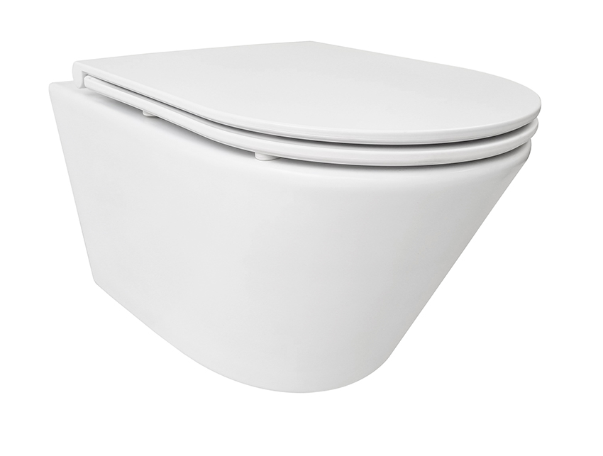 Vesta Tornado flush wandcloset rimless met Flatline toiletzitting softclose en quick release mat wit
