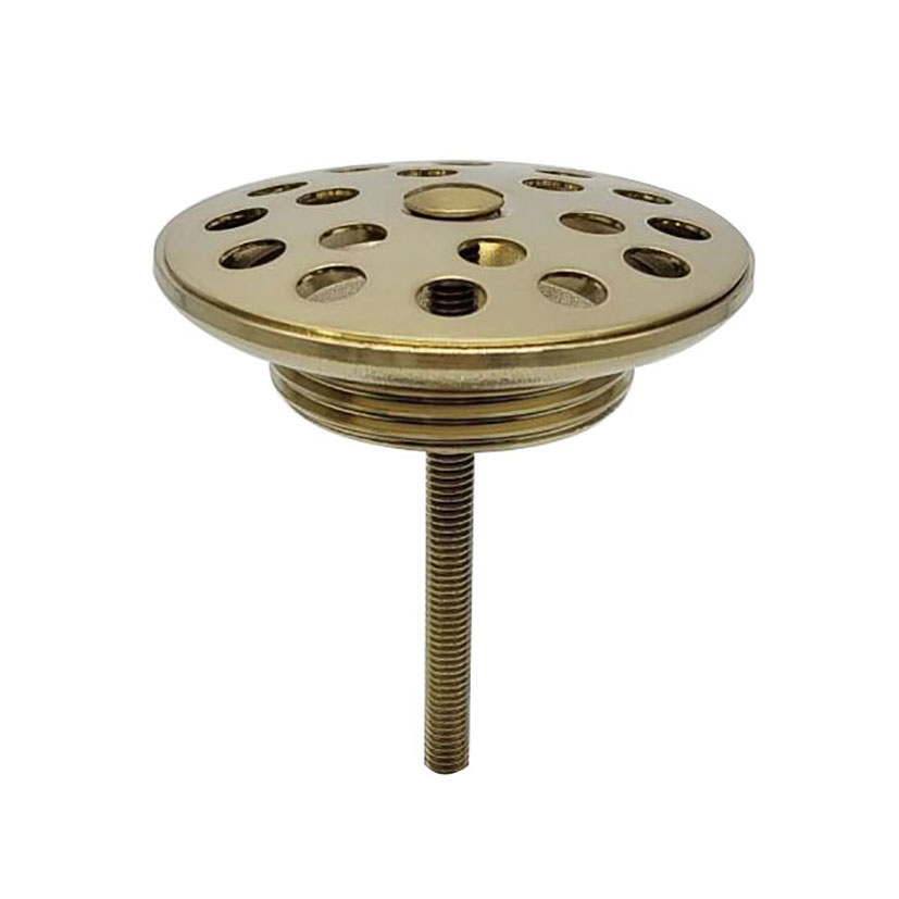 Korv open afvoerplug rooster 5/4" geborsteld messing PVD