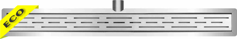 Eco douchegoot met flens en rooster 80 x 7 cm RVS