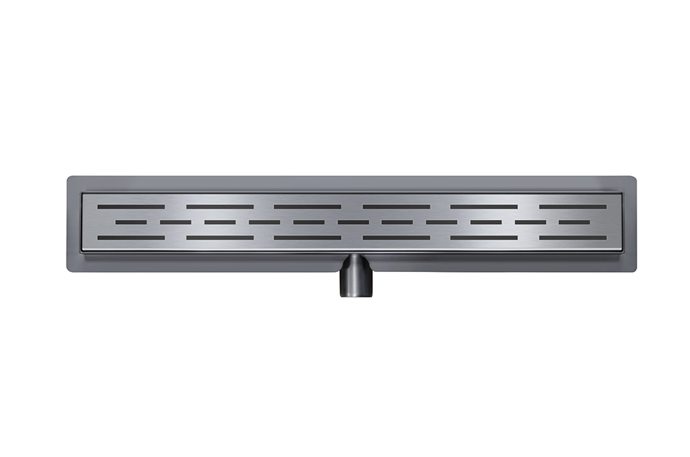 Douchegoot met flens en rooster 90 x 7 cm gunmetal PVD
