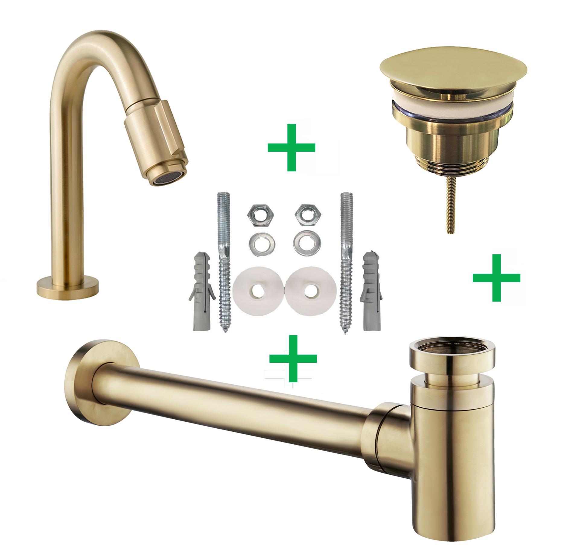 Caral Victoria fonteinkraanset Geborsteld Messing