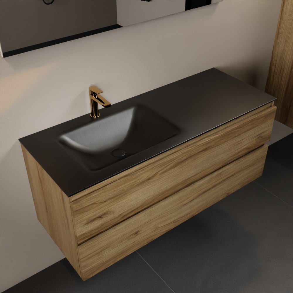 MONDIAZ AIVY 120cm badmeubel Chai, wastafel Urban solid surface links 1 kraangat