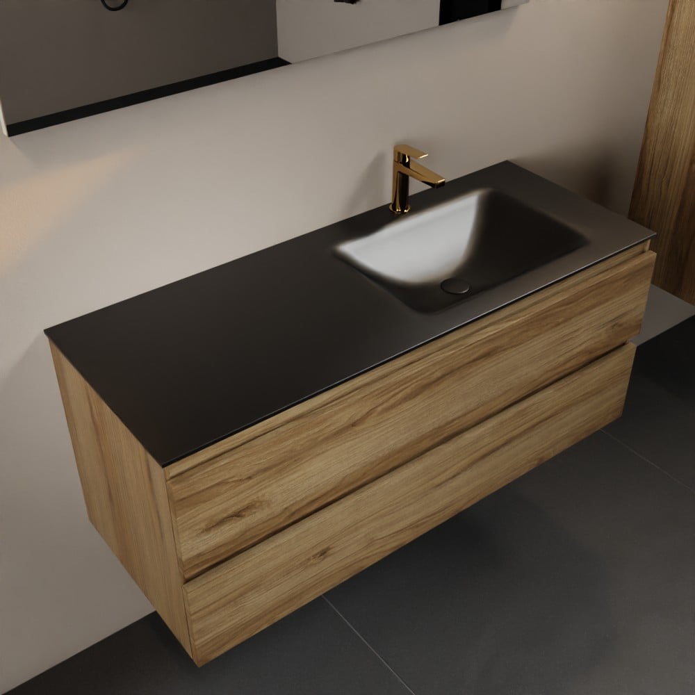 MONDIAZ AIVY 120cm badmeubel Chai, wastafel Urban solid surface rechts 1 kraangat