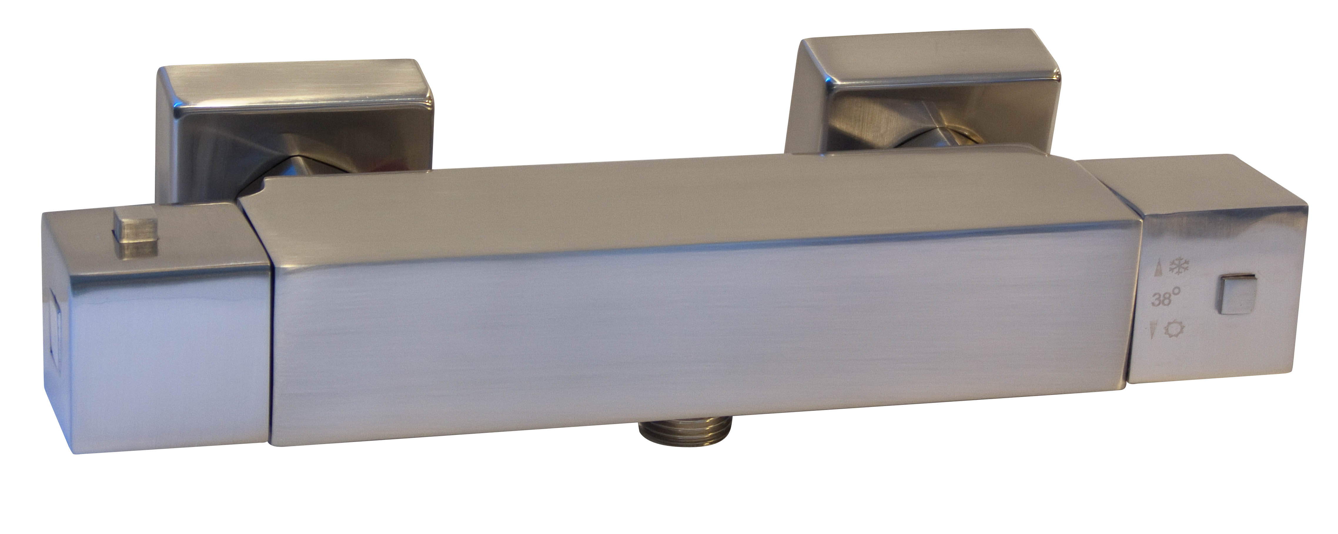 BD - Square Douchethermostaat rvs-look