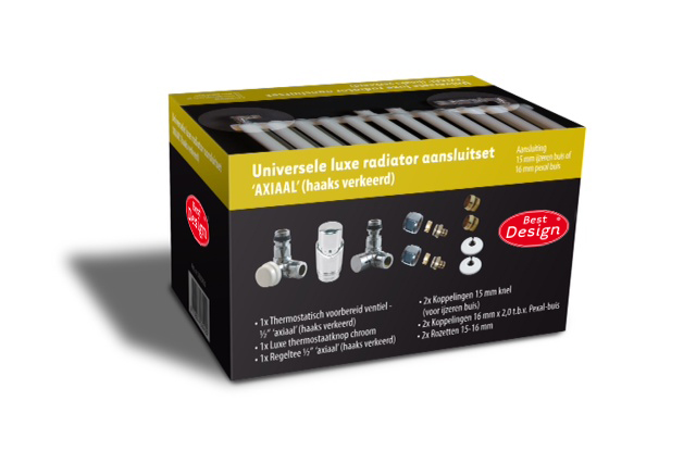 BD - Luxe radiator-aansluitset Axiaal universeel (DS-GEEL)