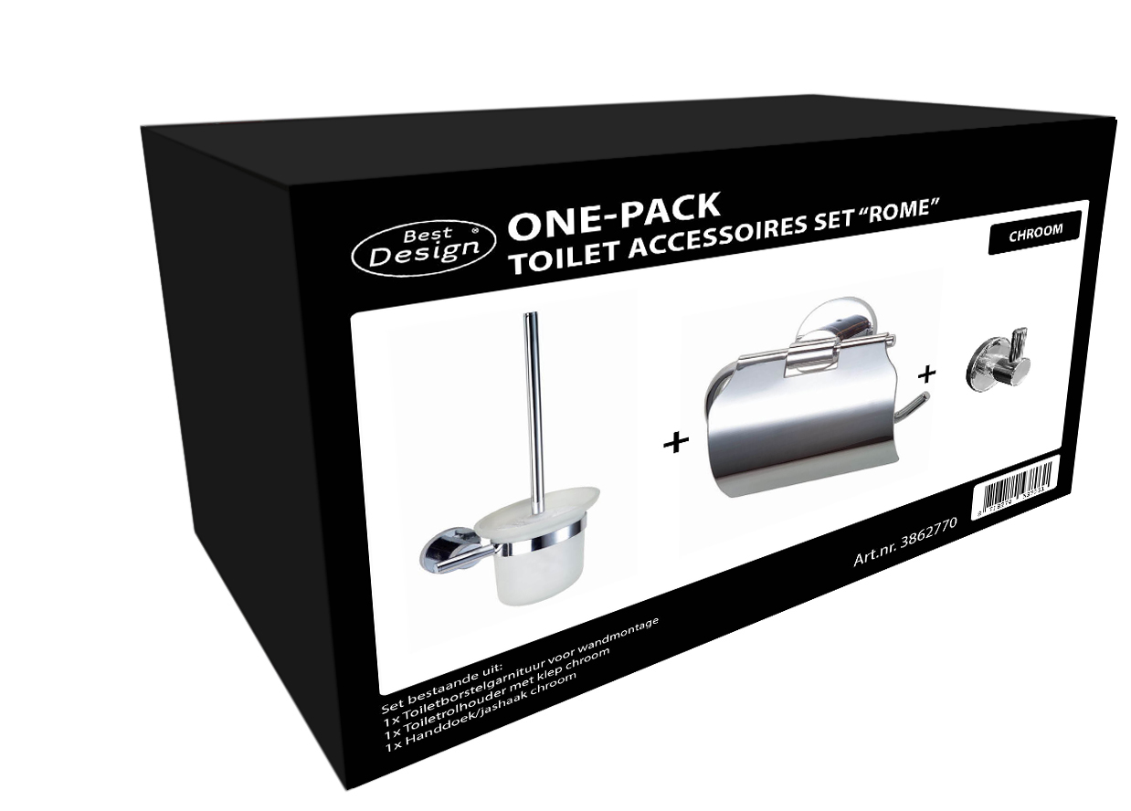 BD - One-Pack toilet accessoires set Rome