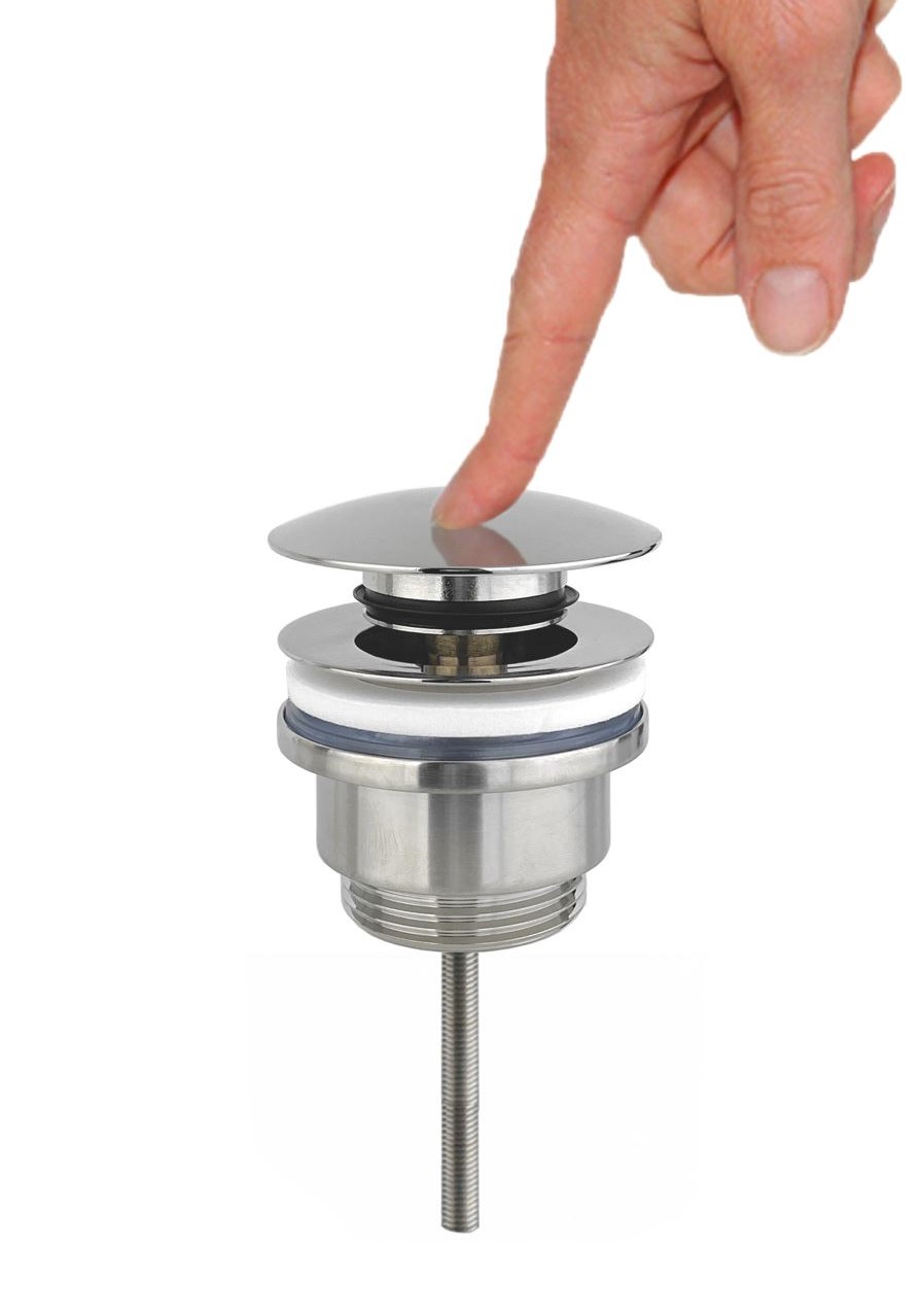 BD - Laag clic-waste z/overloop 5/4 RVS-look