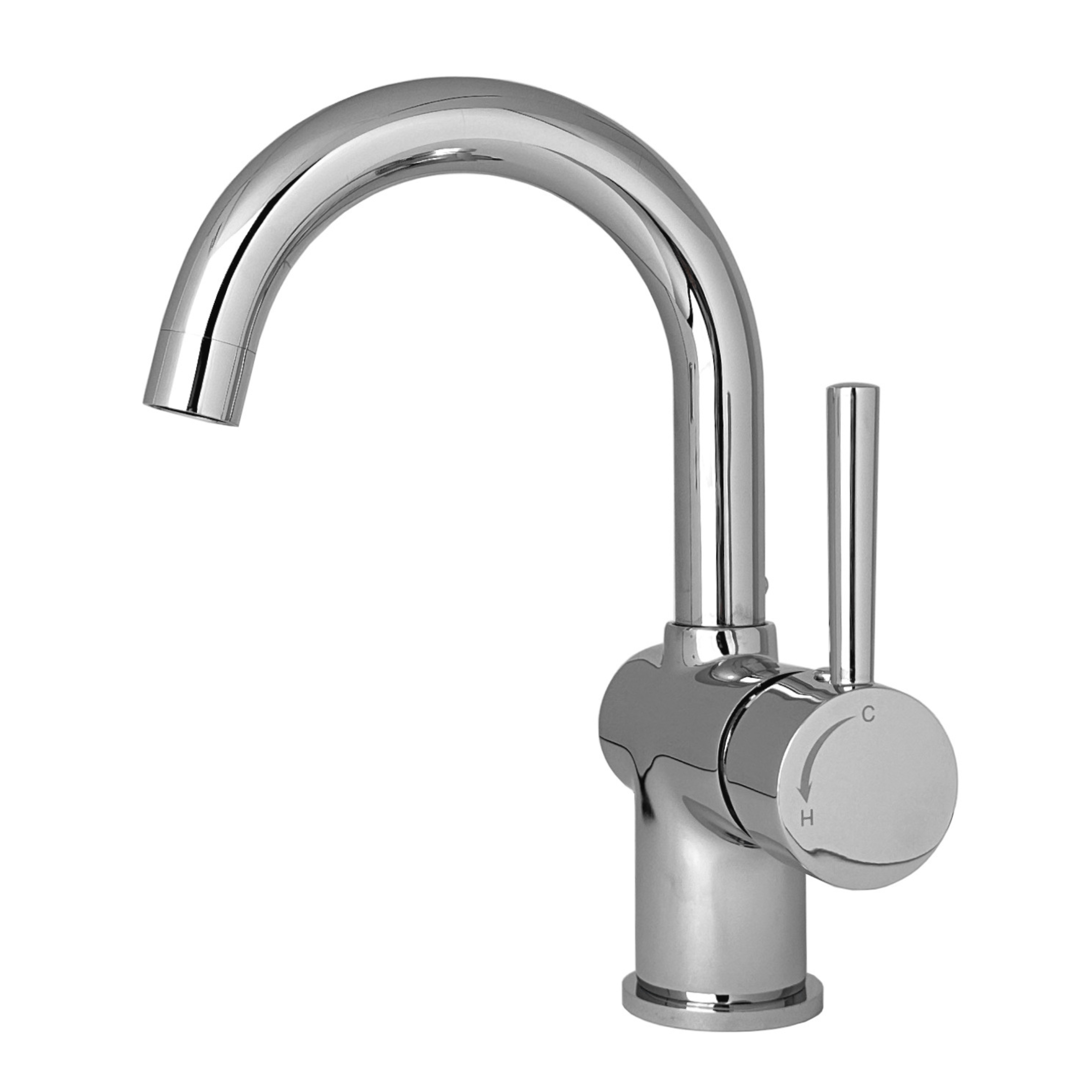 BD - Chrome Angely wastafelmengkraan met drb. uitloop & cold start functie