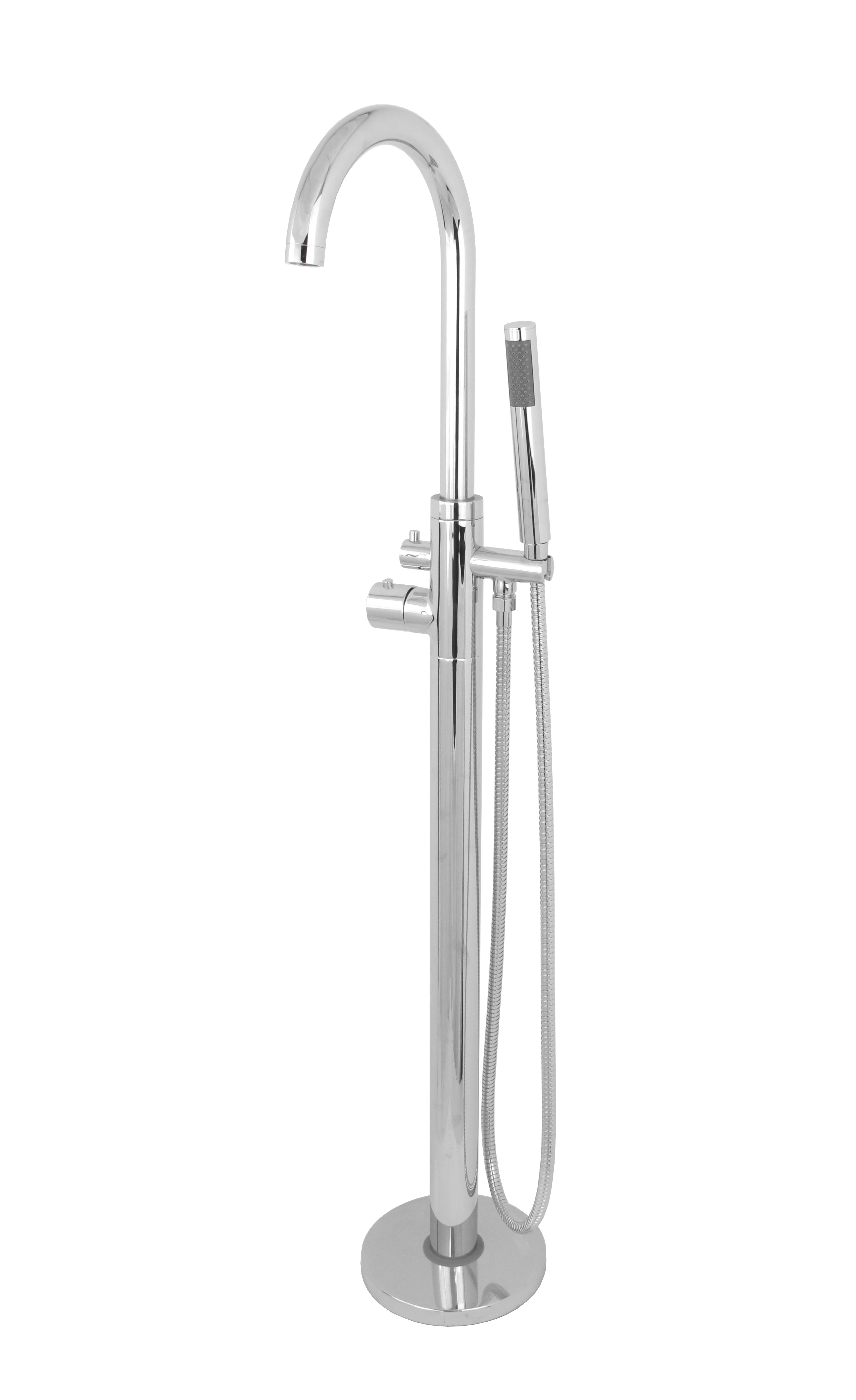 BD - Chrome Importa vrijstaande thermostatische badkraan H=120 cm