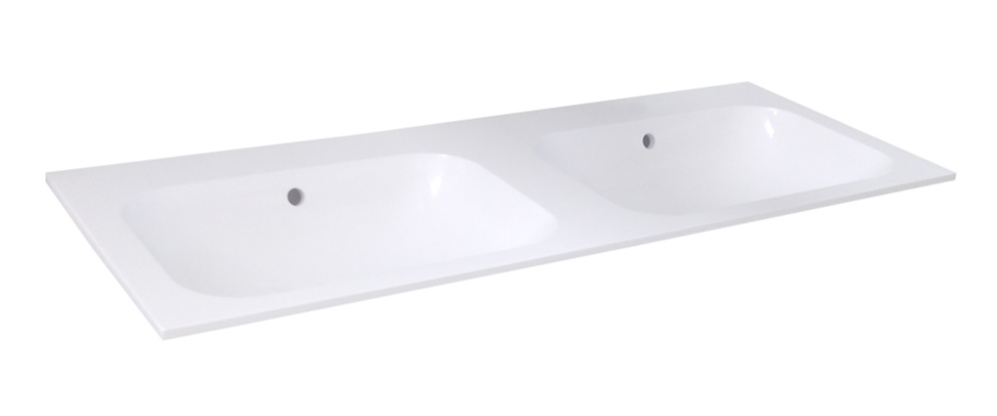 BD - duo-wastafel 120 cm tbv. meubel Bora zonder kraangaten