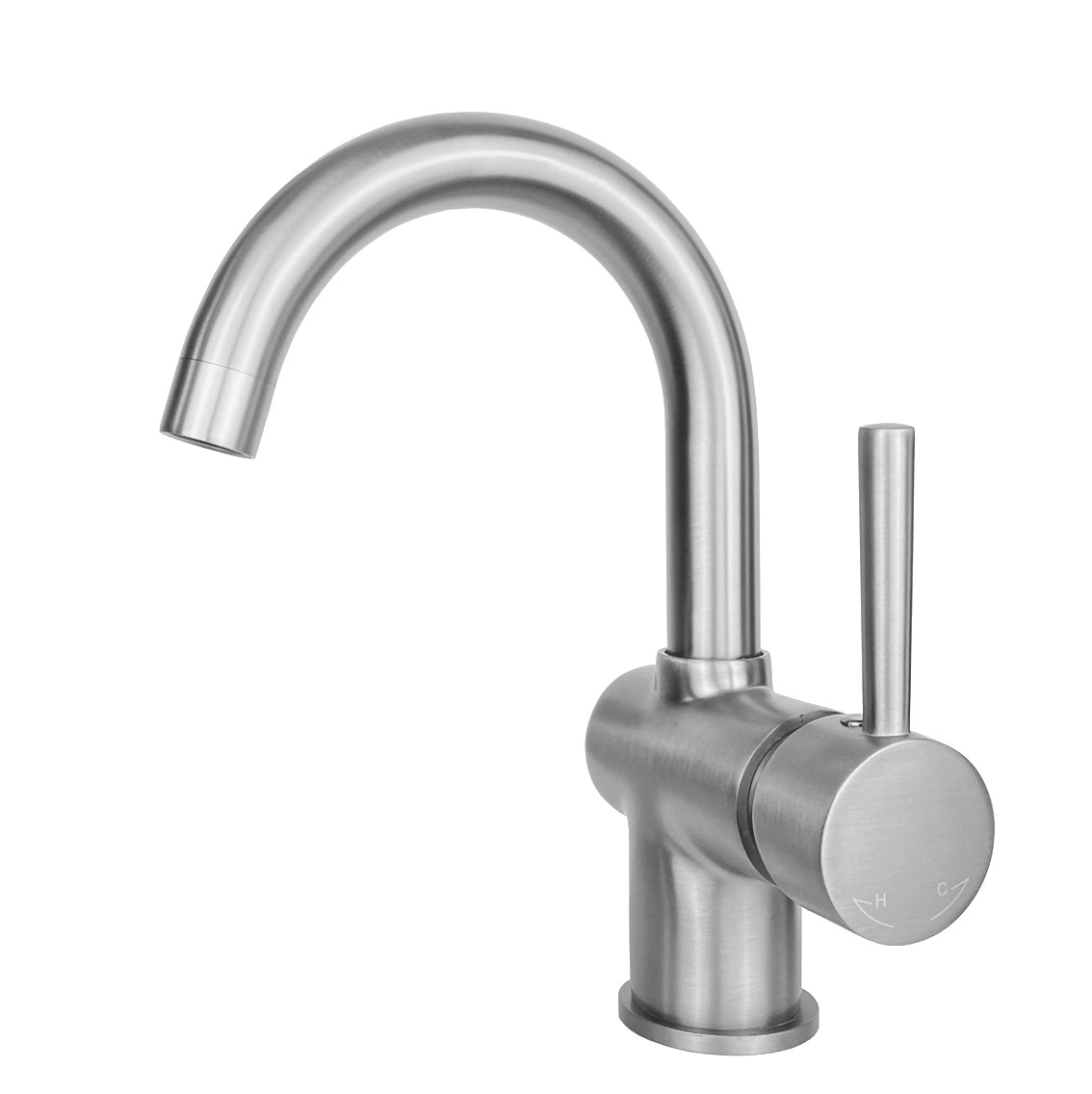 BD - Ore-Logo wastafelmengkraan m/drb. uitloop RVS-look