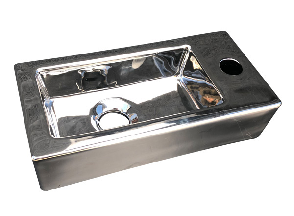 BD - Farnetta fontein Rechts 37x18x9cm glans-zilver