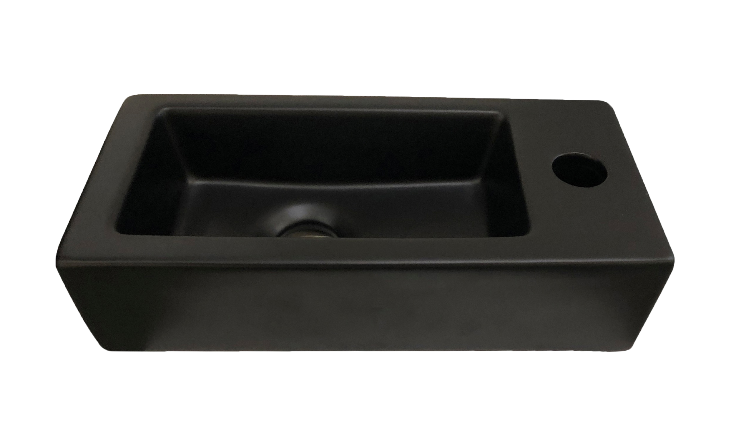 BD - Farnetta fontein Rechts 37x18x9cm mat-zwart