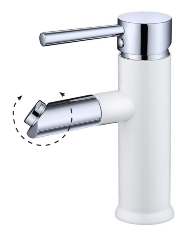 BD - Bicolor-White wastafelmengkraan wit/chroom