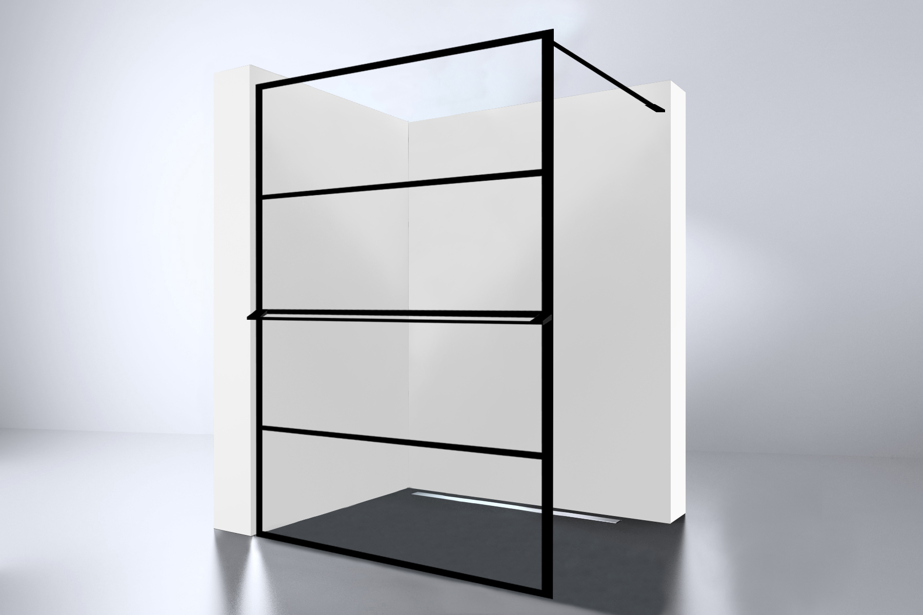 BD - Noire 1400 screen inloopdouche Walk-In 1400x2000x10mm