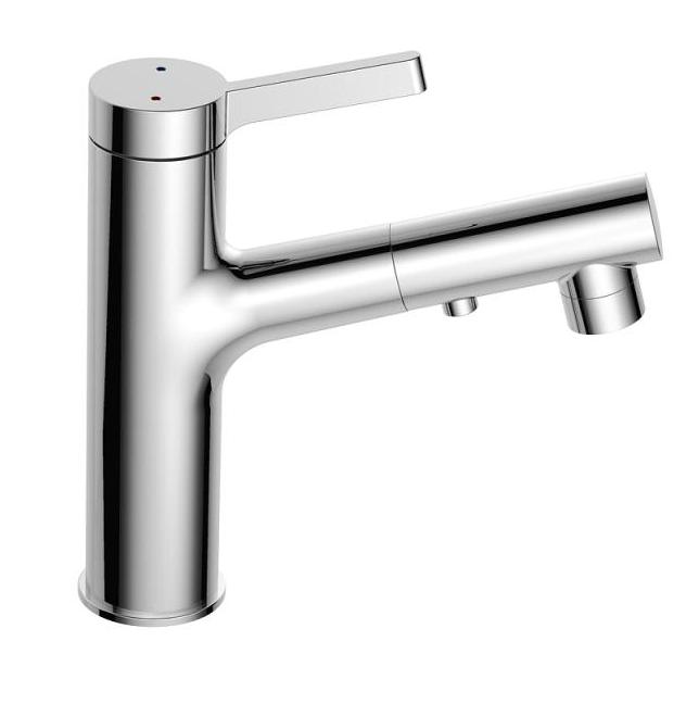 BD - Chrome Asproli wastafelmengkraan met uittrekbare sproeiuitloop