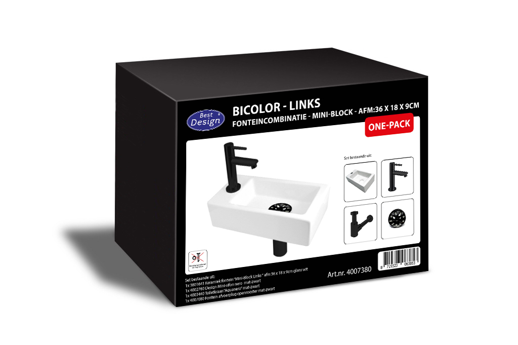BD - One Pack fonteincombinatie-Bicolor Mini-Block Links
