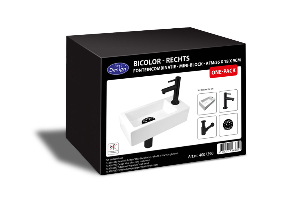 BD - One Pack fonteincombinatie-Bicolor Mini-Block Rechts