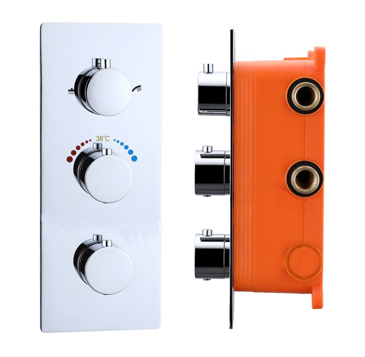 BD - Magna inbouwthermostaat & Inb.box 3 weg 1/2 ronde knoppen