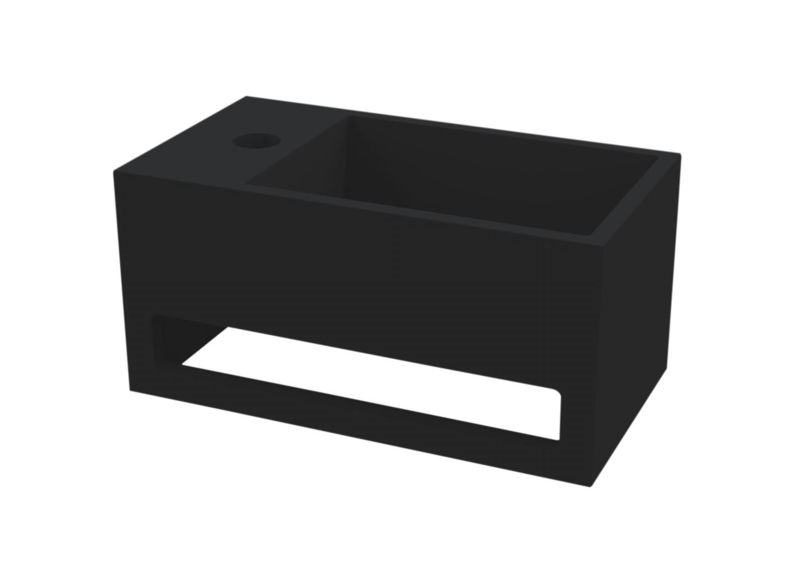 BD - Mona-Black-Links fontein incl.handdoekhouder Just-Solid 33x18x16cm