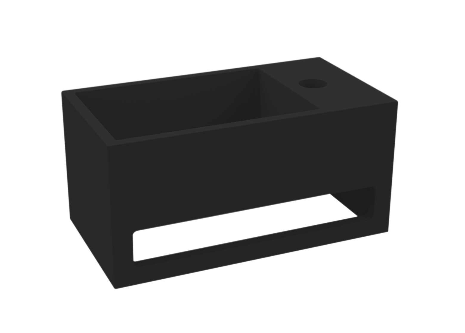 BD - Mona-Black-Rechts fontein incl.handdoekhouder Just-Solid 33x18x16cm