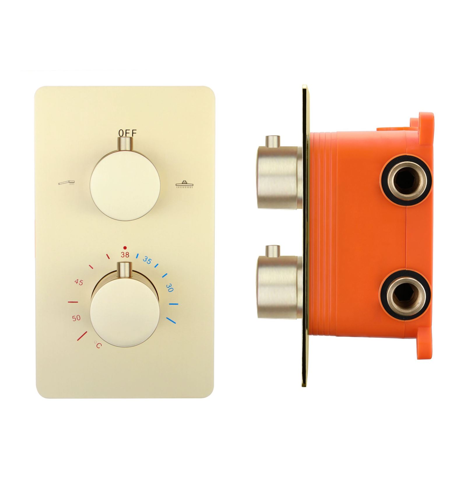 BD - Nancy inbouwthermostaat & inb.box 2-weg 1/2 mat-goud