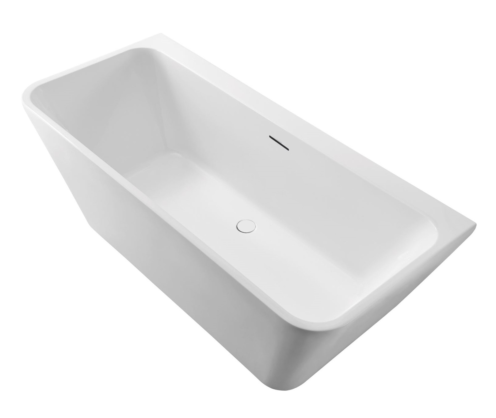 BD - Silmo Mat-Wit semi vrijstaand wandmodel bad 180x80x60cm