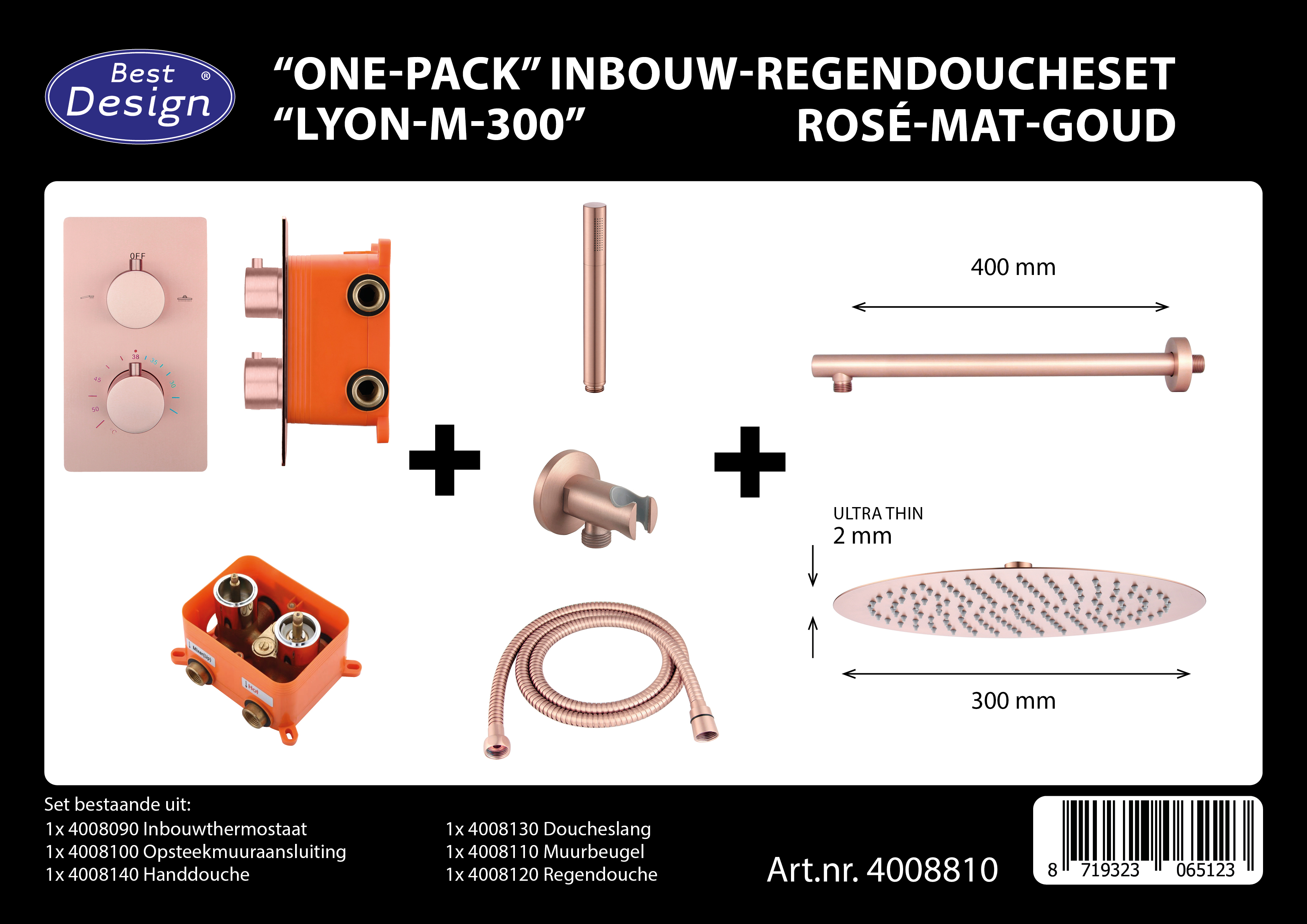 BD - One-Pack inbouw-regendoucheset Lyon-M-300