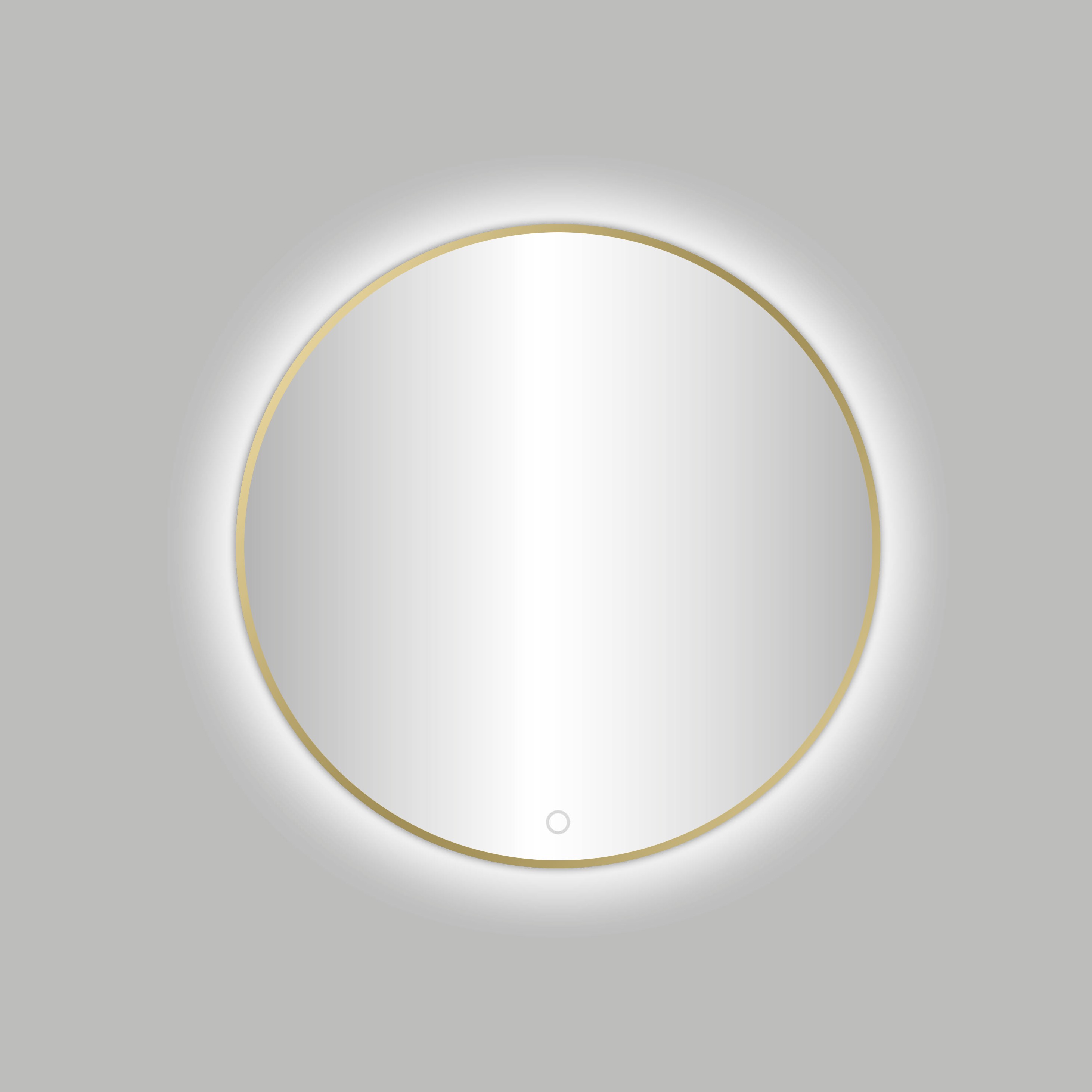 BD - Nancy Venetië-Thin ronde spiegel incl.led verlichting Diameter 80cm mat-goud