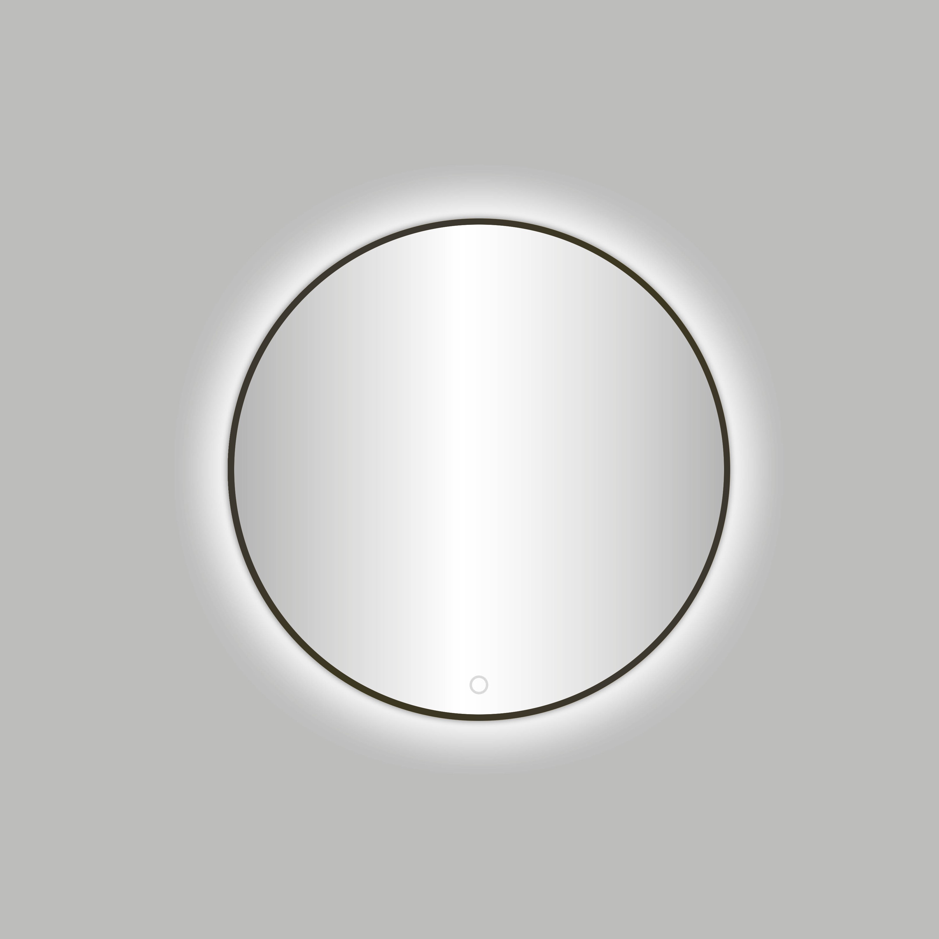 BD - Moya Venetië-Thin ronde spiegel incl. led verlichting Diameter 60cm gunmetal